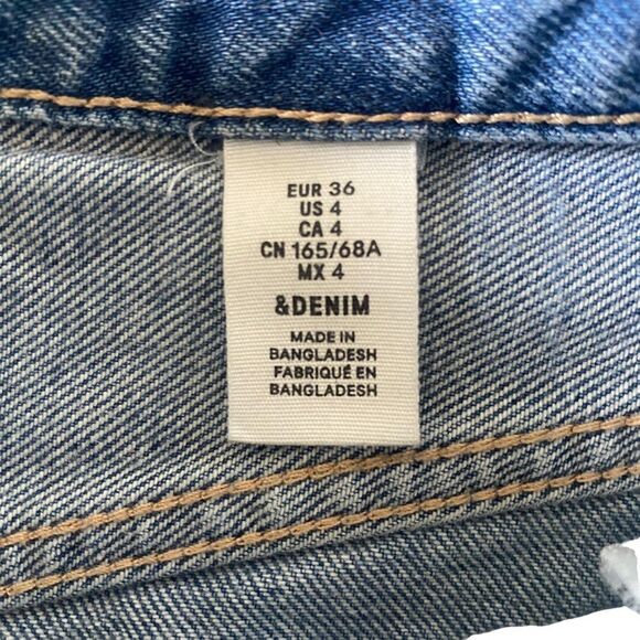 & Denim Distressed Button Up Mini Skirt Sz 4 - Picture 8 of 8